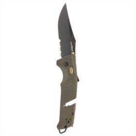 SOG Trident AT Partially Serrated 3.7" Folding Pocket Knife (OD Green)