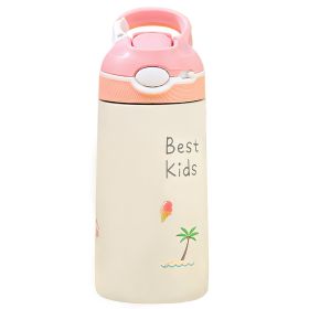 13.5Oz Insulated Stainless Steel Water Bottle Leak-proof Bottle for Kids with Straw Push Button Lock Switch Sports Water Bottle for Toddlers Boys Girl
