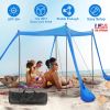 Beach Canopy Tent 10x10ft Sun Shelter Family Beach Tent Outdoor Shade UPF50+ with Sandbag Foldable Poles Carry Bag for Camping Trip Fishing Picnic