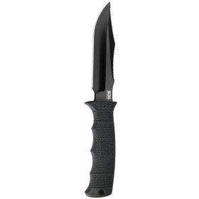 SOG SEAL Pup Elite - Fixed Blade - Nylon Sheath - Black TiNi Straight Edge Knife