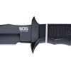 SOG Tech Bowie - Fixed 6.4" Black Plain Blade Kraton Handle Kydex Sheath