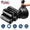 5 Rolls Overall 50 Count Black Garbage Bags Disposable Trash Bags Trash Can Liners Unscented Leak Resistant for Camping Toilet Home Office
