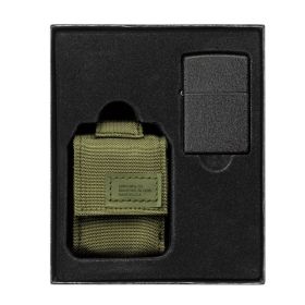 ZIPPO MODULAR POUCH AND BLACK CRACKLE LIGHTER (Option: OLIVE)