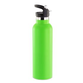 Sports Water Bottle Stainless Steel Vacuum-Insulated Drinking Cup w/ Straws Outdoor Cycling Hiking (Option: 1L_GRN)