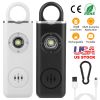 Rechargeable Personal Safety Alarm Portable 130dB Self-defense Siren with Strobe Light LED Light Carabiner Emergency Escape Tool for Women Kids Elderl